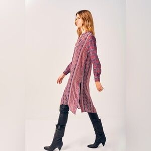 Rapsodia Gunjeet Violet midi tunic‎ dress Bohemian Patterned kimono